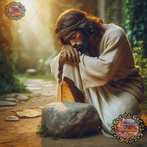 Schwarzer Jesus betet vor Verhaftung, christlicher Wanddekor, brauner betender Jesus, Afroamerikanischer Jesus druckt, dunkle Haut Jesus Kunst