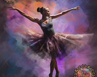 4 Black Ballerina Wall Art Prints, African American Ballerina Prints, Dance Wall Art Prints, Black Ballet Art, Black Girl Ballet Dancer,