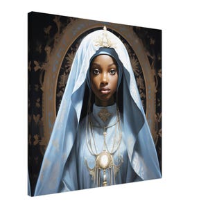 African American Virgin Mary, Black Virgin Mary Wall Art JPG, Black Mother Of Christ, Black Madonna Poster, Black Virgin Mary