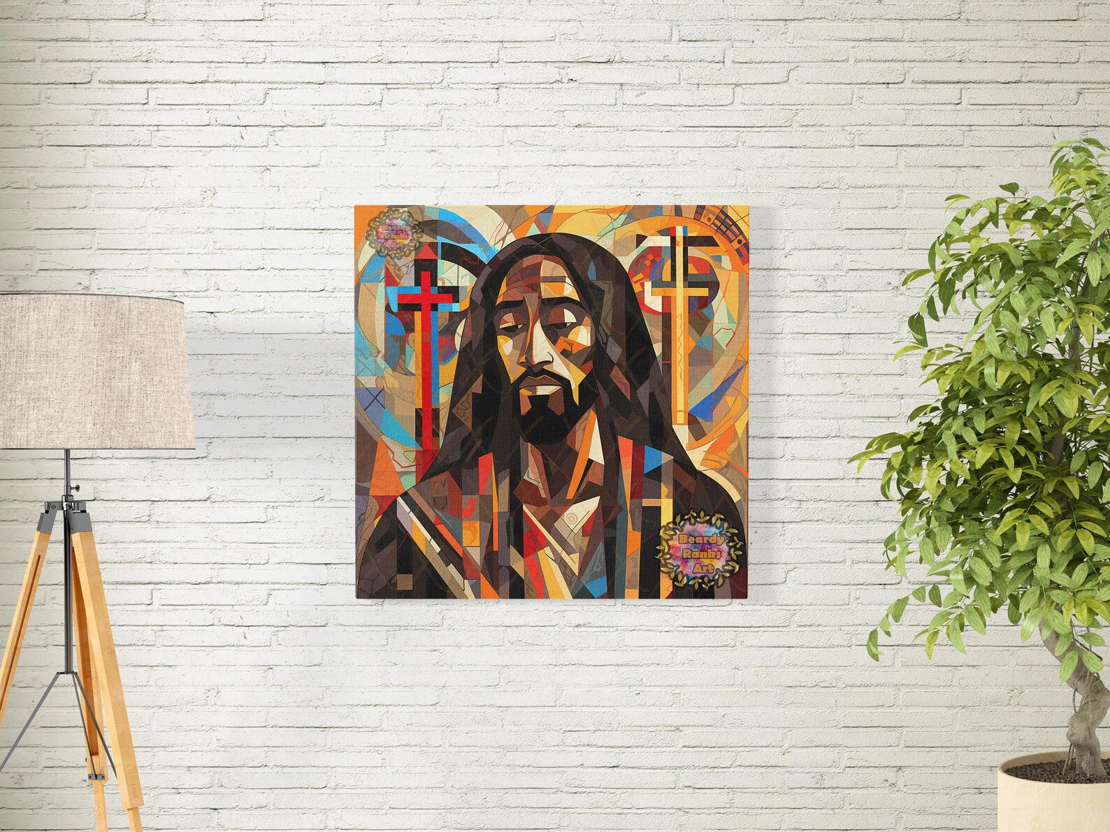 Abstract Black Jesus Art Print, Christian Religious Artwork (digital ...