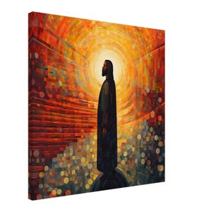 Schwarze Jesus Leinwand Kunstwerk, Religiöses Wanddekor, Christliche Wandkunst, Afroamerikaner Jesus, Schwarze Christliche Kunst, Afrocentric Kunstdekor