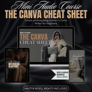 The Canva Cheat Sheet Audio Course | MRR & PLR Rights | Digital Download