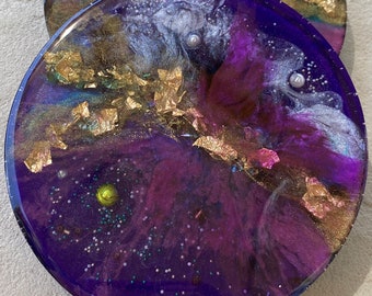 Epoxy Resin Coasters - Set of 2 - Edge of the Galaxy