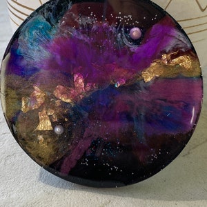 Epoxy Resin Coasters Set of 2 Edge of the Galaxy image 8