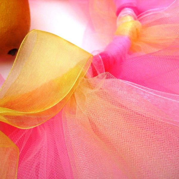 Pink Lemonade Tutu - Pink, Yellow and Hot Pink Girls, Toddlers, Infants Photo Prop or Just for Fun