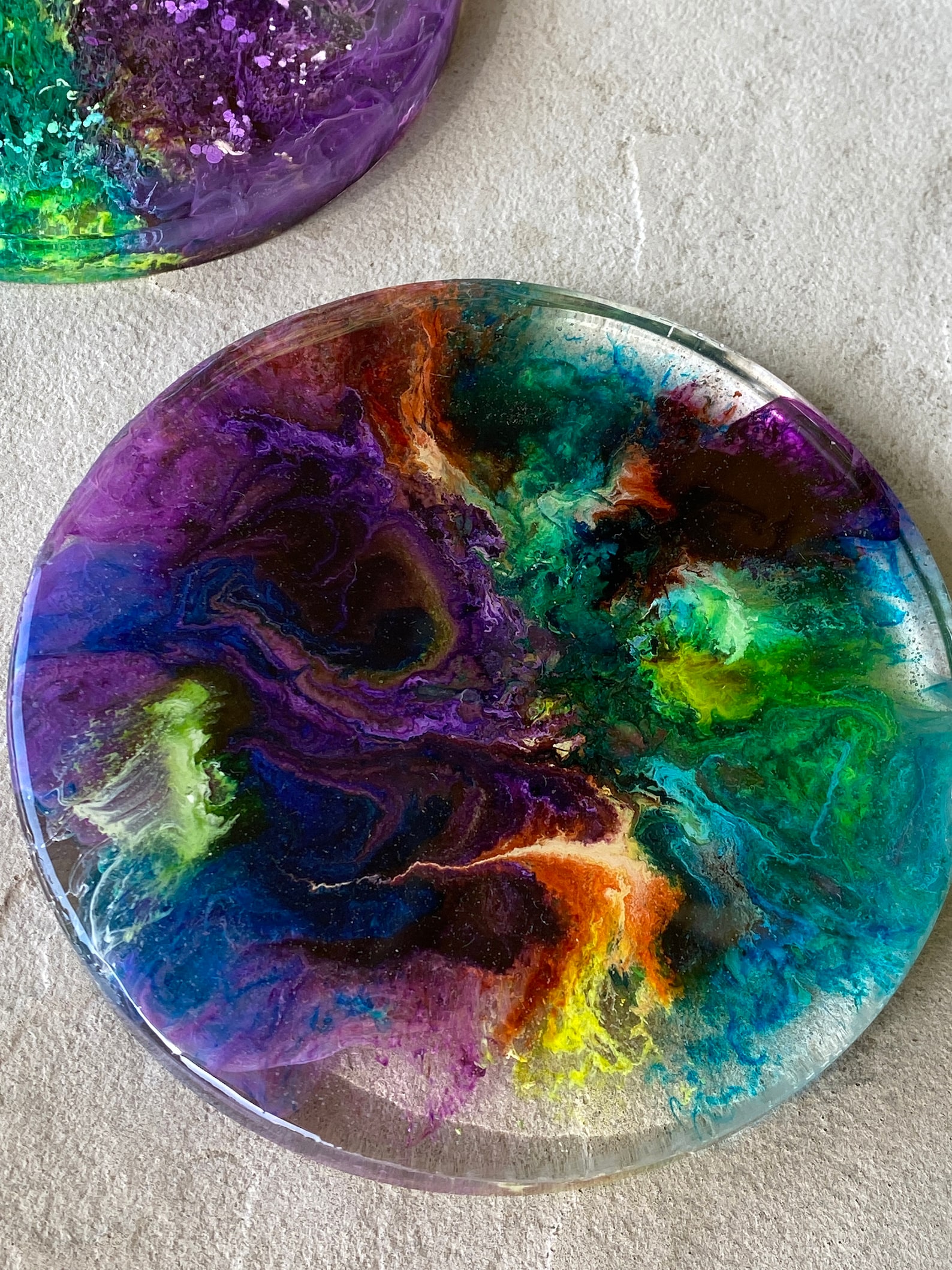 Buy Ocean Coral Inspired Epoxy Resin Coasters Set of 2 Online in India