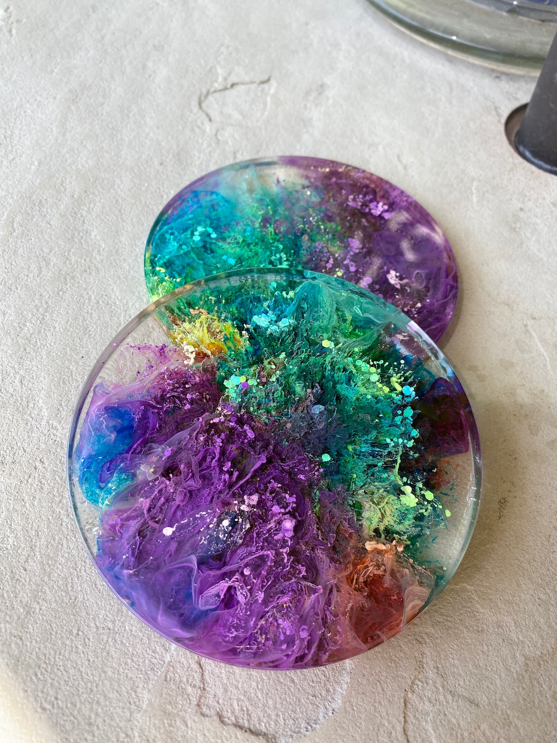 Buy Ocean Coral Inspired Epoxy Resin Coasters Set of 2 Online in India