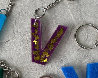 Custom Letter/Initial/Number Keychain - Resin