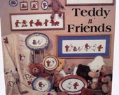 Vintage Cross Stitch Pattern Book  Teddy and Friends -  by Dale Burdett -1984