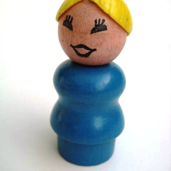 Vintage Fisher Price Lady - Wooden Mom/Woman/Teacher - Vintage Toys