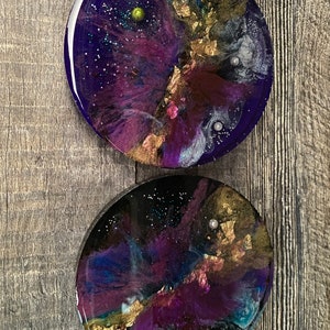 Epoxy Resin Coasters Set of 2 Edge of the Galaxy image 3