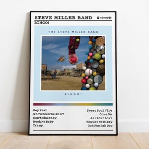 Steve Miller Band Poster | Bingo! Poster | Album Poster Prints | Wall Decor Posters | Album Cover | Rock Music Poster