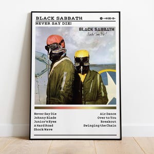 Black Sabbath Poster | Never Say Die! Poster | Album Poster Prints | Wall Decor Posters | Album Cover | Metal Music Poster