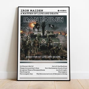Iron Maiden Poster | A Matter Of Life and Death Poster | Album Poster Prints | Wall Decor Posters | Album Cover | Metal Music Poster