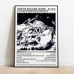 Steve Miller Band Poster | Living In The 20th Century Poster | Album Poster Prints | Wall Decor Posters | Album Cover | Rock Music Poster