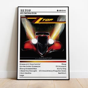 ZZ Top Poster | Eliminator Poster | Album Poster Prints | Wall Decor Posters | Album Cover | Rock Music Poster