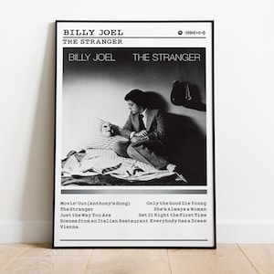 Billy Joel Poster | The Stranger Poster | Album Poster Prints | Wall Decor Posters | Album Cover | Rock Music Poster