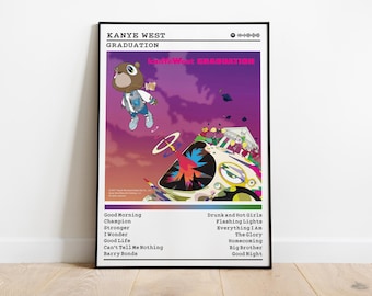Kanye West Graduation Album Poster: Rap Music Wall Art