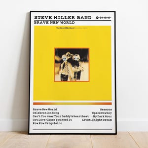 Steve Miller Band Poster | Brave New World Poster | Album Poster Prints | Wall Decor Posters | Album Cover | Rock Music Poster