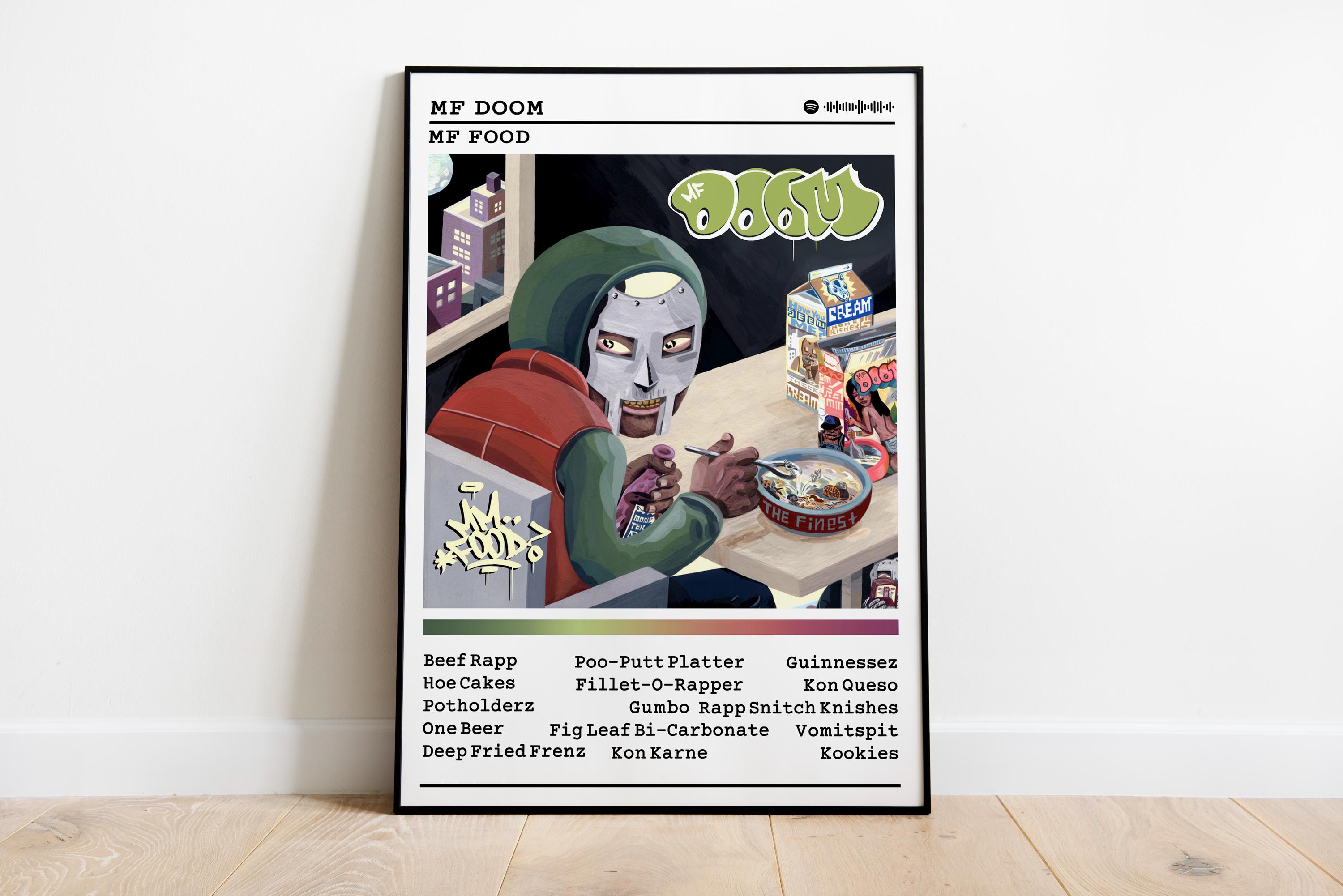 Discover MF Dooom MM Food Album Poster: Rap Music Wall Art