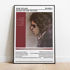 Bob Dylan Poster | Blood On The Tracks Poster | Album Poster Prints | Wall Decor Posters | Album Cover | Rock Music Poster