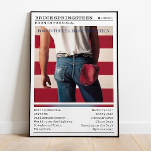 Bruce Springsteen Poster | Born In The U.S.A Poster | Album Poster Prints | Wall Decor Posters | Album Cover | Rock Music Poster