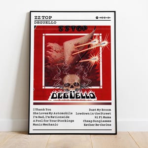 ZZ Top Poster | Degüello Poster | Album Poster Prints | Wall Decor Posters | Album Cover | Rock Music Poster