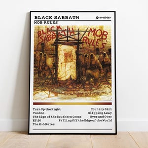 Black Sabbath Poster | Mob Rules Poster | Album Poster Prints | Wall Decor Posters | Album Cover | Metal Music Poster