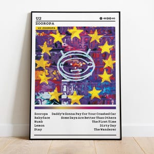 U2 Zooropa Album Poster: Rock Music Wall Art