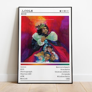 J Cole Poster | KOD Poster | Album Poster Prints | Wall Decor