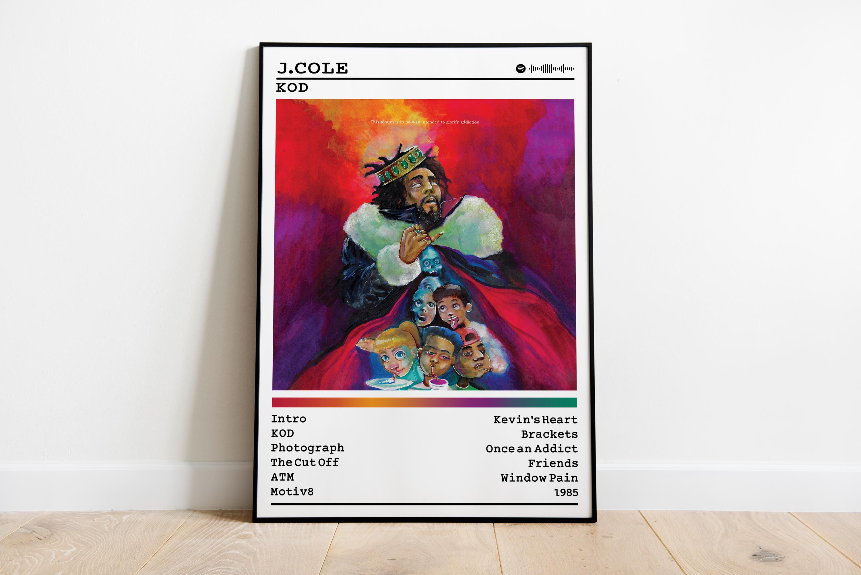 J Cole Poster | KOD Poster | Album Poster Prints | Wall Decor