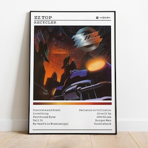 ZZ Top Poster | Recycler Poster | Album Poster Prints | Wall Decor Posters | Album Cover | Rock Music Poster