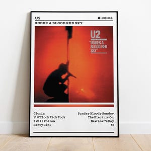 U2 Poster | Under A Blood Red Sky Poster | Album Poster Prints | Wall Decor Posters | Album Cover | Rock Music Poster
