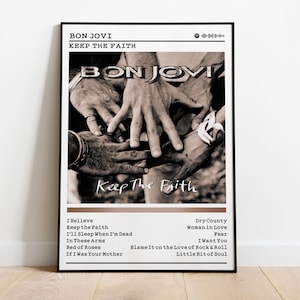 Bon Jovi Poster | Keep The Faith Poster | Album Poster Prints | Wall Decor Posters | Album Cover | Rock Music Poster