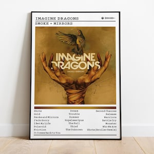 Imagine Dragons Poster | Smoke + Mirrors Poster | Album Poster Prints | Wall Decor Posters | Album Cover | Pop Music Poster