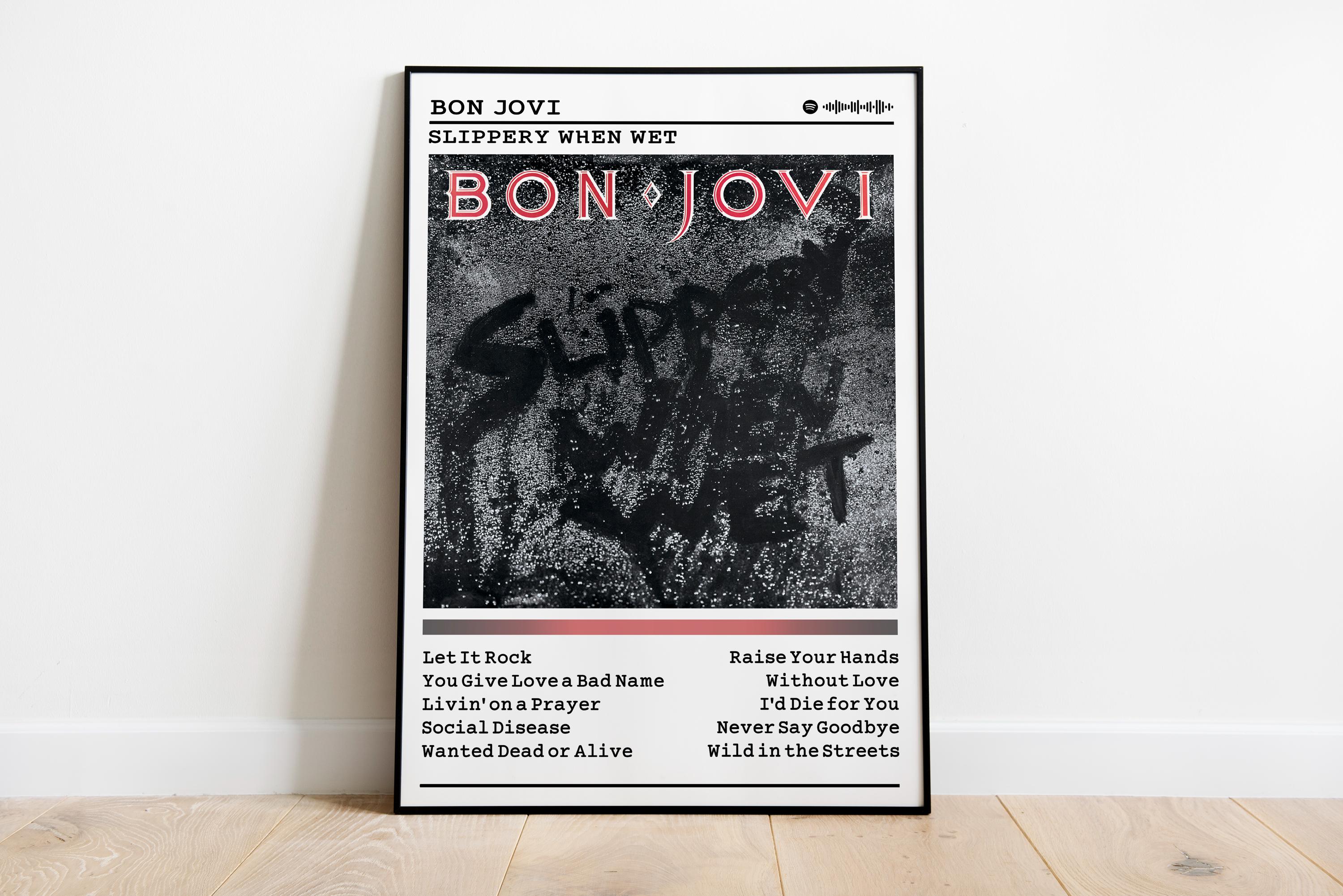 Bon Jovi Slippery When Wet Album Poster: Rock Music Wall Art - Etsy