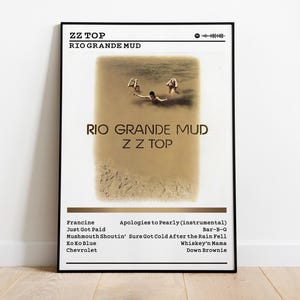 ZZ Top Rio Grande-modderposter: kunstafdruk albumhoes