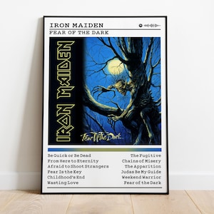 Iron Maiden &#39;Fear of the Dark&#39; Album Cover Poster: Metal Music Wall Art