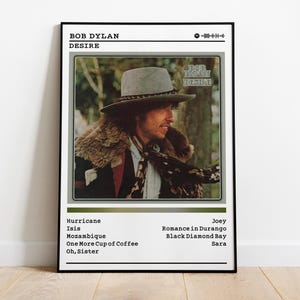 Bob Dylan Desire Album Poster: Rock Music Wall Art
