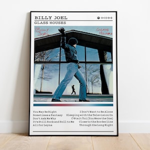 Billy Joel Poster | Glass Houses Poster | Album Poster Prints | Wall Decor Posters | Album Cover | Rock Music Poster