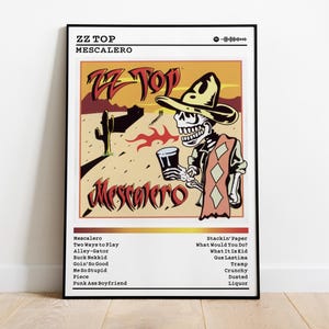 ZZ Top Poster | Mescalero Poster | Album Poster Prints | Wall Decor Posters | Album Cover | Rock Music Poster