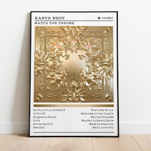 Kanye West Poster | Watch The Throne Poster | Album Poster Prints | Wall Decor Posters | Album Cover | Rap Music Poster
