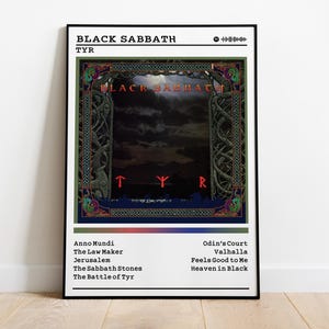 Black Sabbath Poster | Tyr Poster | Album Poster Prints | Wall Decor Posters | Album Cover | Metal Music Poster