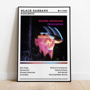 Black Sabbath Poster | Paranoid Poster | Album Poster Prints | Wall Decor Posters | Album Cover | Metal Music Poster