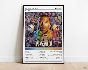 Chris Brown Fame-albumposter | R&B-muziekafdruk