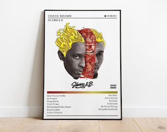 Chris Brown Slime en B Album poster | R&B-muziekafdruk