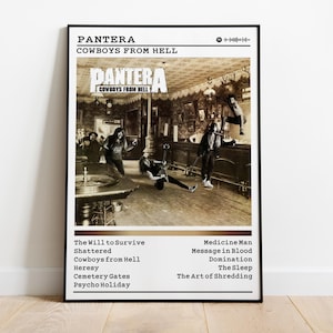 Pantera Cowboys From Hell Album Poster | Metal Music Wall Decor