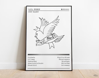 Póster del álbum Crybaby de Lil Peep: Arte mural de música rap