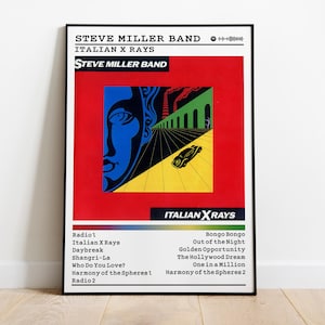 Steve Miller Band Poster | Italian X Rays Poster | Album Poster Prints | Wall Decor Posters | Album Cover | Rock Music Poster