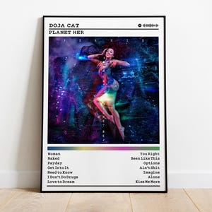 affiche de chat de Doja | Planète Her Poster | Impressions d&#39;affiches d&#39;album | Affiches décoratives murales | Couverture de l&#39;album | Affiche de musique rap